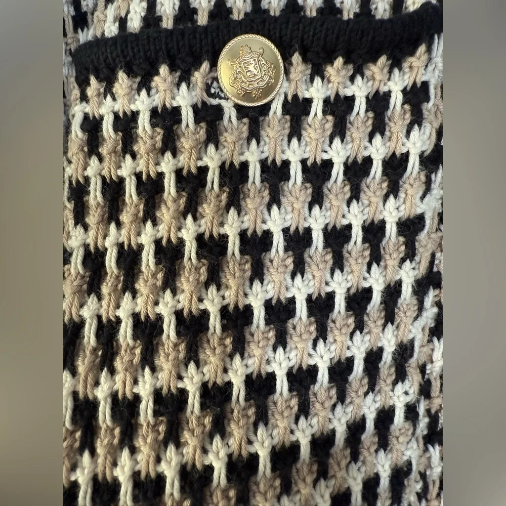 J. Crew Jacquard Sweater Jacket Knit Blazer Metallic Neutral Chic Polished Soft